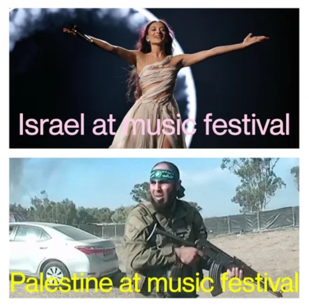 Israel 🇮🇱 at music festival vs Palestine 🇵🇸 at music festival