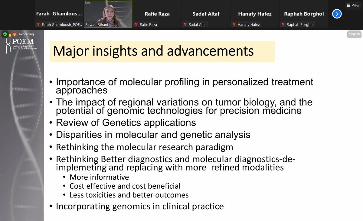 Additional talks and a panel discussion during session 2  of POEM Virtual symposium highlighting the role and importance of genomic testing in Pediatric solid tumors. 
 #solidtumors #pediatriccancer #Genomics #POEM
