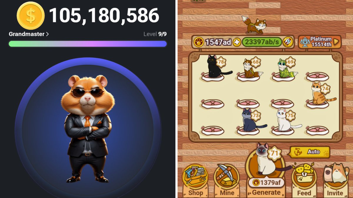 W3Vibes's tweet photo. 2 BEST #Notcoin alternatives you still can join🤩

1⃣ #catizen - collect your cats, merge the same level kitties, and earn your share of the further Airdrop. Welcome bonus from - https://t.co/aUMCtM1Lro

2⃣ #HamsterKombat allows you to be your own exchange CEO, play & earn coins. Welcome bonus from me - https://t.co/CDYlcKQRan