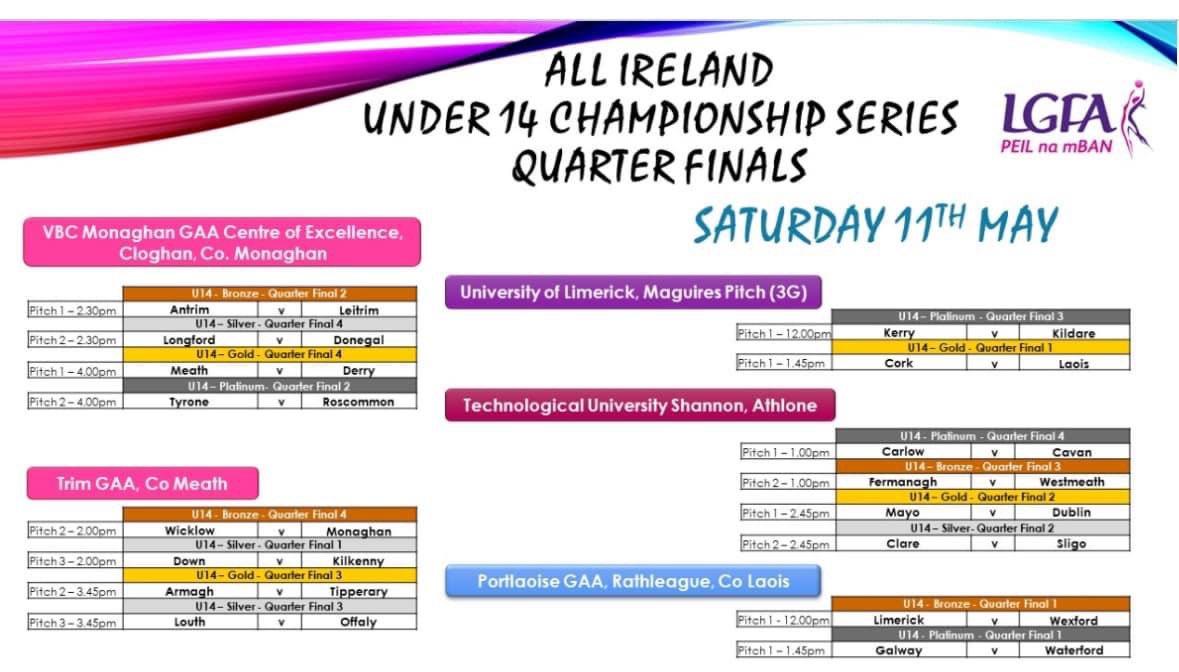 HALF TIME: All Ireland #LGFAU14 Series Gold Quarter Final 4 - Monaghan COE @meathladiesMLGF 2-09 @DerryLgfa 3-08
