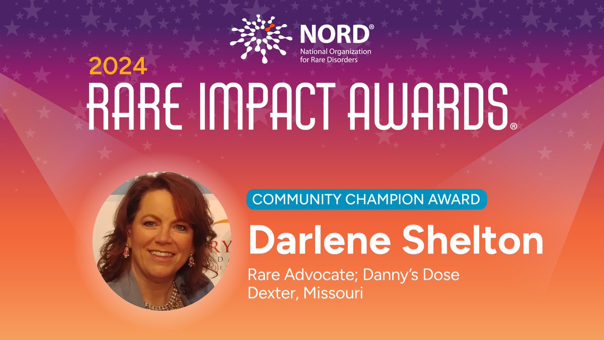 With #MothersDay tomorrow, we're spotlighting one of this year's #RareImpactAwards Community Champions, grandmother and rare advocate Darlene Shelton of @dannys_dose!

Darlene is transforming emergency care for #RareDisease patients with patient-carried medications... 🧵