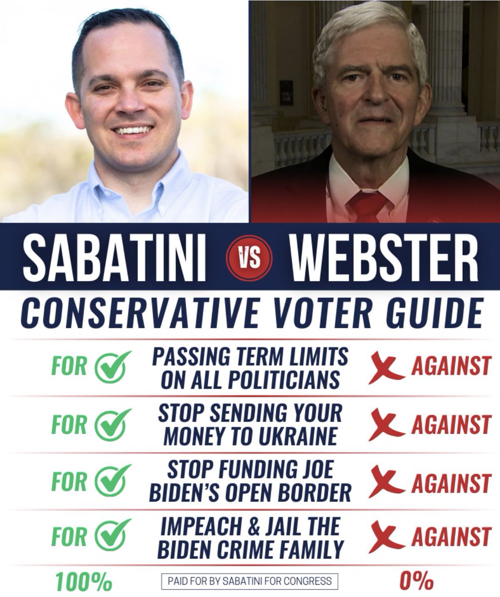 Dan Webster is an old tired RINO…time for new blood…Time for someone that’ll fight ￼