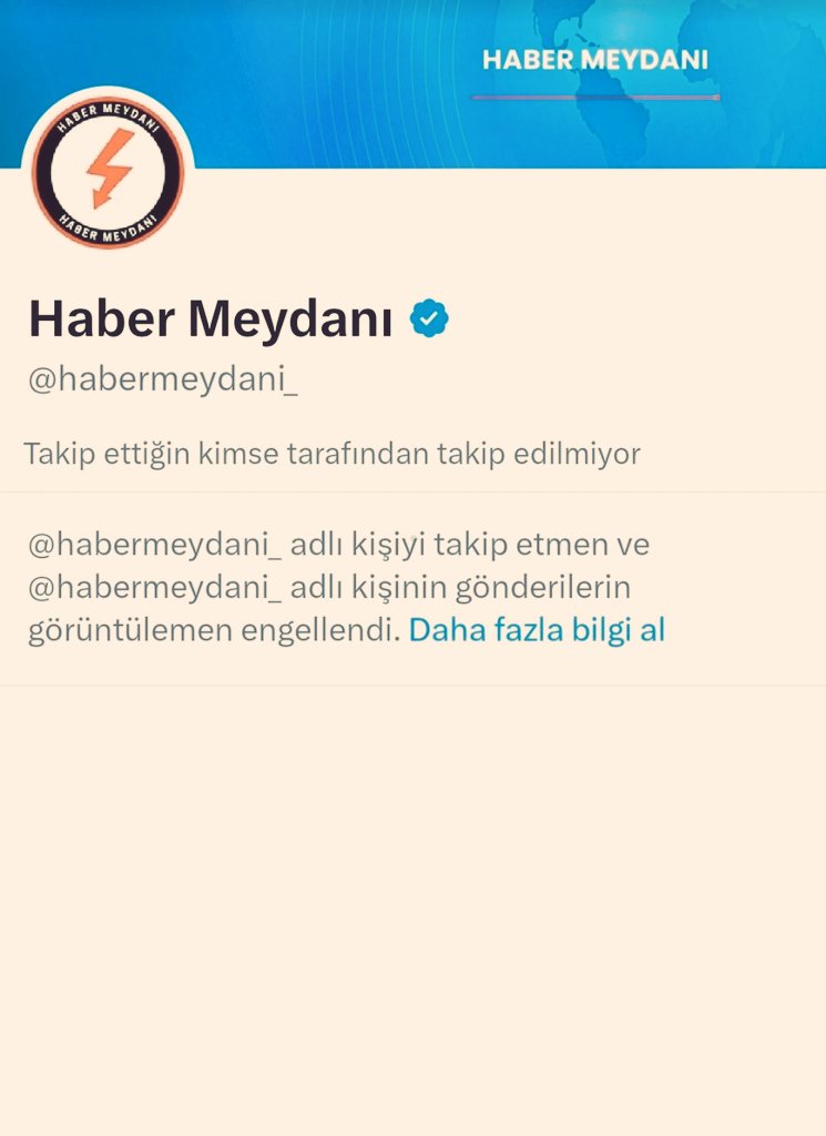 Bu hesabımı ve tüm hesaplarımı engellemiş 

Komple herkesi engelliyormuş bu bir kontrol edin bakalım 

@habermeydani_ 👈