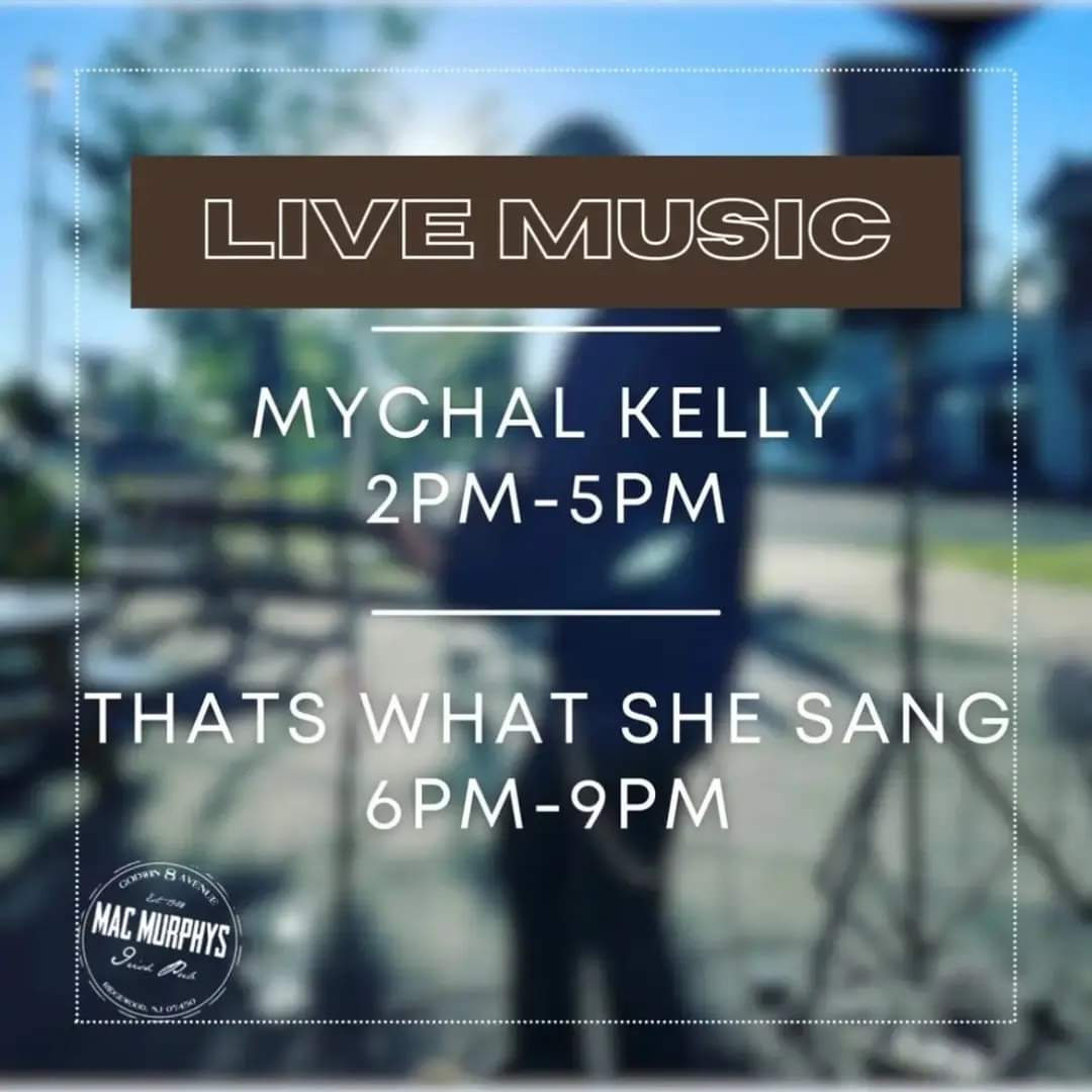 It's a beautiful day for some live music at @MacMurphysNJ!!
🌞 ♪♫•*¨*•.¸¸♥¸¸.•*¨*•♫♪ 🌞 
@MychalKelly #Acoustic from 2-5pm then catch my friends 6-9pm
#supportlocalartists #supportlocalrestaurants #livemusic #acousticmusic #rocknroll #livebands #rockmusic #twotwotwotwo