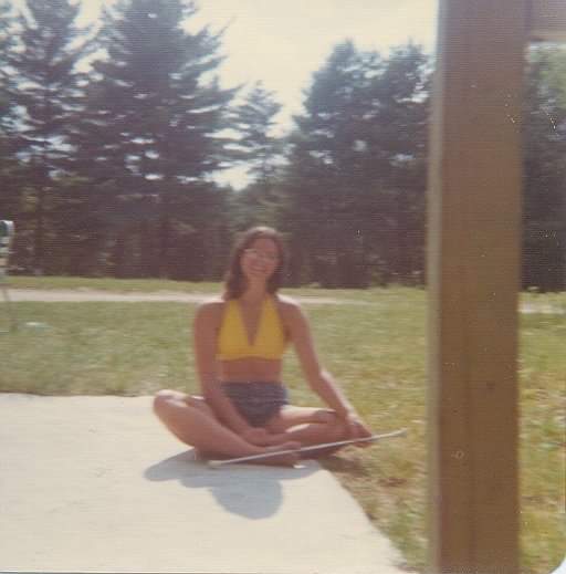 Summer of '74, at the campground a couple months after my sophomore year, practicing for majorettes, but not very hard. #at40 -' 40'