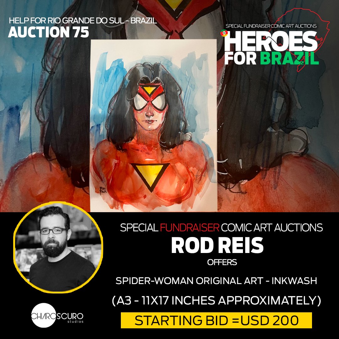 The special fundraiser, in support of Rio Grande do Sul - Brazil, will take place this Saturday, May 11th, from 10 AM EST to Sunday, May 12th, 10 PM EST. You can place your bids at Chiaroscuro Studios' Twitter profile : x.com/chiaroscuro_ofc