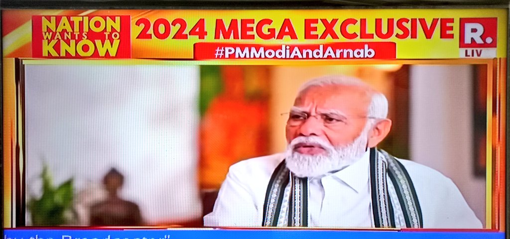Watching 2024 Mega Exclusive in Republic Bharat Channel now. PM Shri Narendra Modi Ji is beautifully explaining the hidden conspiracy of Opposition Parties foul crying on Modi Sarkar. #PMModiAndArnab #NarendraModi #ModiAgainIn2024 #PhirEkBaarModiSarkar @republic @narendramodi