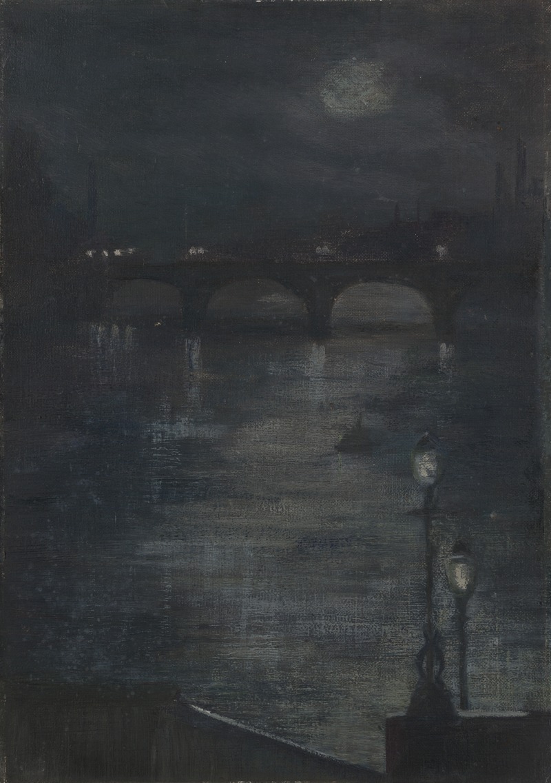 'Moonlight on the Thames, London' by Katherine Sophie Dreier (1877–1952) (Private collection)