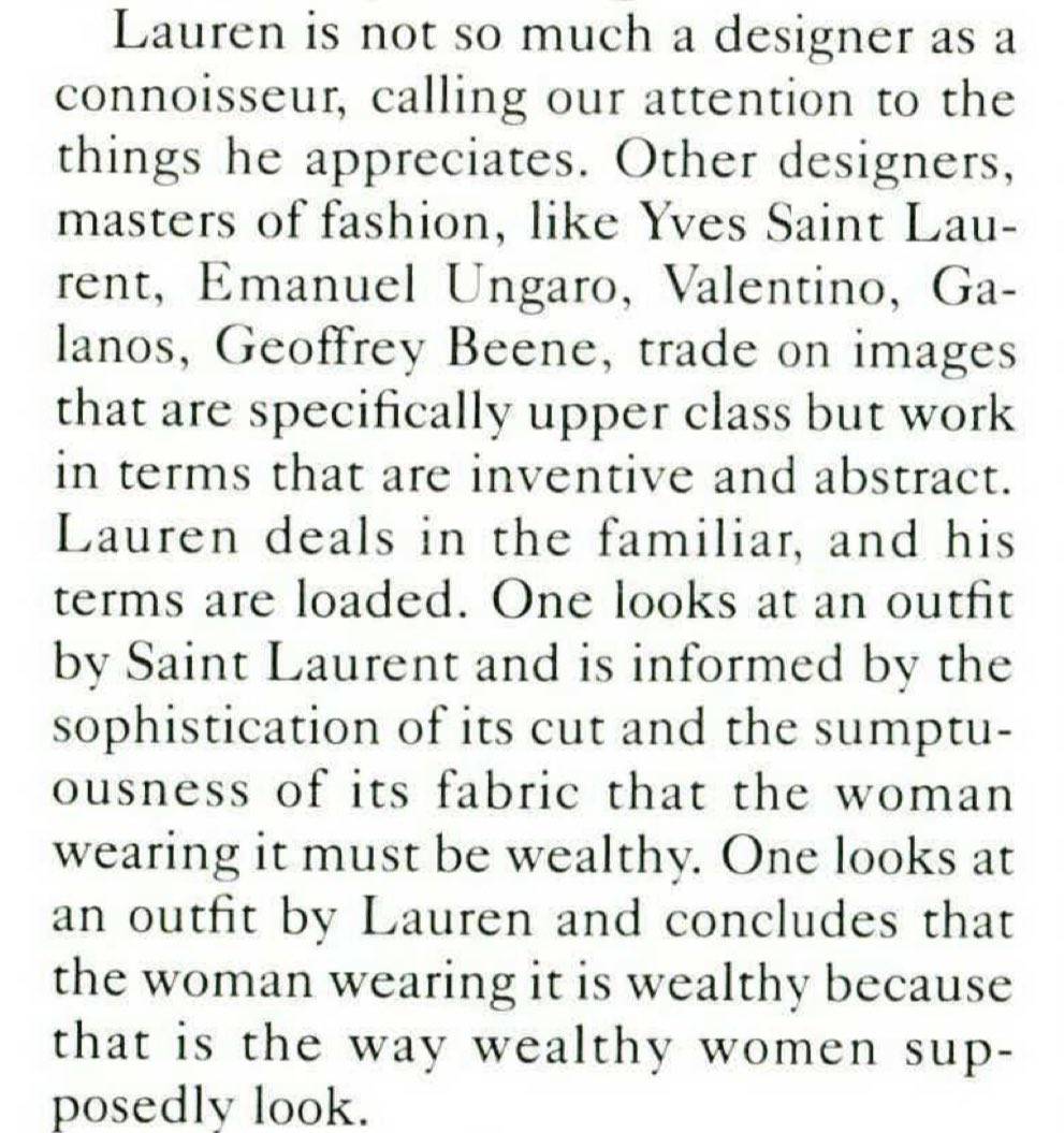 Holly Brubach on Ralph Lauren for The Atlantic, August 1987