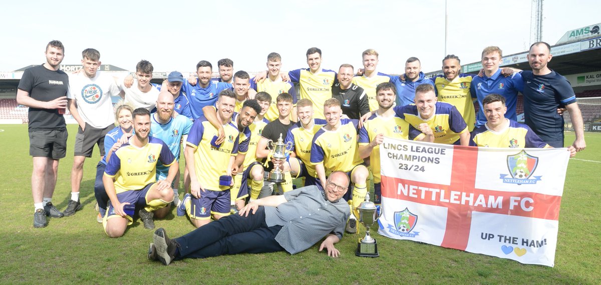 Double winners <a href="/NettlehamFC2/">Nettleham FC</a> celebrate a successful season after winning the <a href="/lincsleague/">Lincs League</a> league championship and the Supplementary Cup with a 6-3 against <a href="/AppFrodFc/">Appleby Frodingham FC</a>