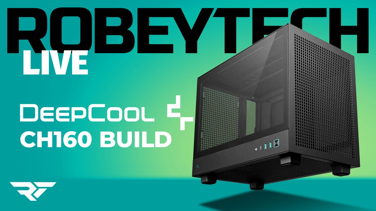 Today on Robeytech it's mini-ITX time! We are building and epic system inside of the @DeepCoolNA CH160 powered by the best we cram into this tiny enclosure! Plus, we got benchmarks, thermals and giveaways. Cya at 4pm PT - twitch.tv/robeytech