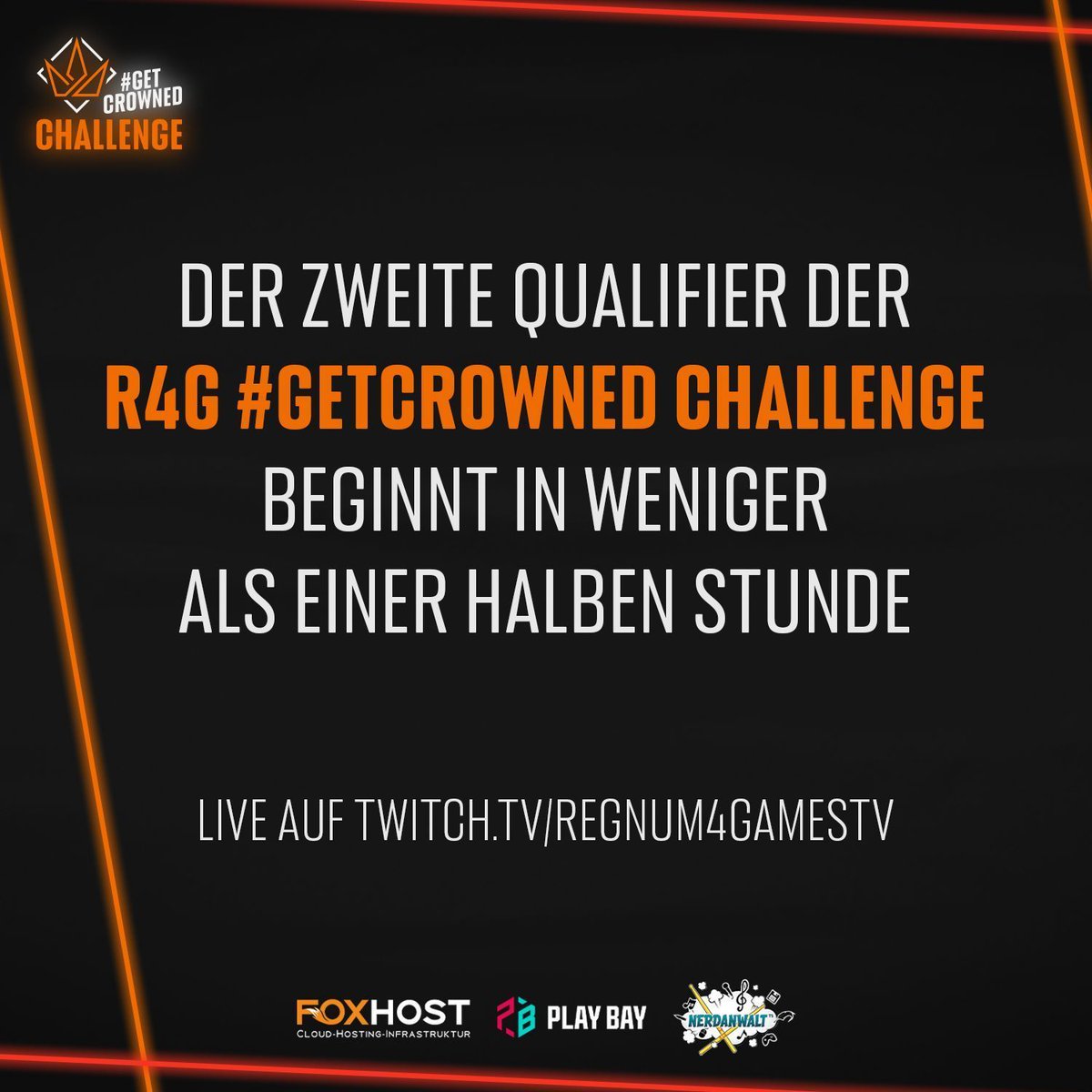 Wir sind ab 18:45 Uhr live auf Twitch mit dem zweiten Qualifier der R4G #getcrowned Challenge! Kommt vorbei und fiebert mit!

📺 | twitch.tv/regnum4gamestv 
🎙️ | @r4g_joel und <a href="/DuckyyDE/">Duckyy</a>

POV-Streams sind in den Kommentaren.

#getcrowned | #r4g