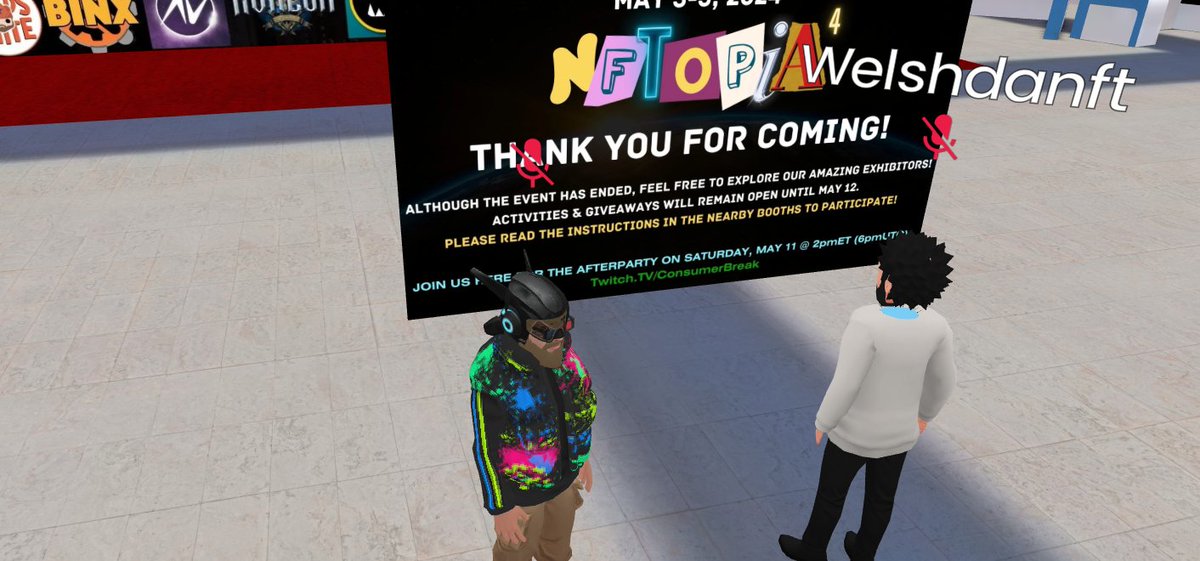 Standing next to @welshdanft getting ready for the @thenftopia #AfterParty. Starts in about an hour and a half. Come in and have some fun with us. Let the #NFTopia team know how much you appreciate them putting on this awesome weekend for the #WAX #NFTCommunity