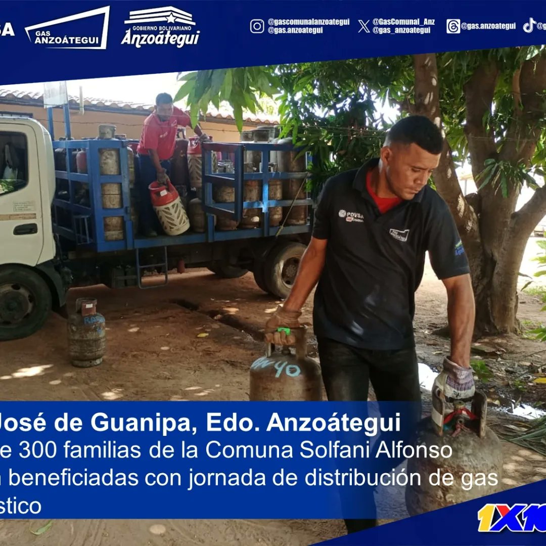 #Entérate  🗣️⬇️

A través del 1X10 del Buen Gobierno, la fuerza laboral de  PDVSA Gas Comunal y Gas Anzoátegui se desplegaron en el Mpio. Guanipa para llevar el servicio de GLP a más de 300 familias de la Comuna Solfani Alfonso. 

@nicolasmaduro
@tellechearuiz
<a href="/luismarcanos/">Luis Marcano</a>