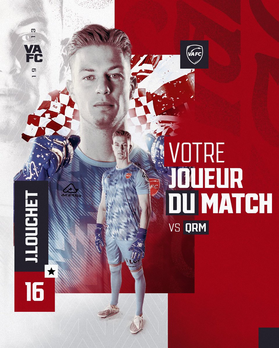 ⭐️ À la grande surprise (non), 𝗝𝗲𝗮𝗻 𝗟𝗼𝘂𝗰𝗵𝗲𝘁 est votre joueur du match #VAFCQRM ! Félicitations Jean ! 🫡 📲 Téléchargez notre application pour pouvoir participer à l’avenir : urlz.fr/pP48