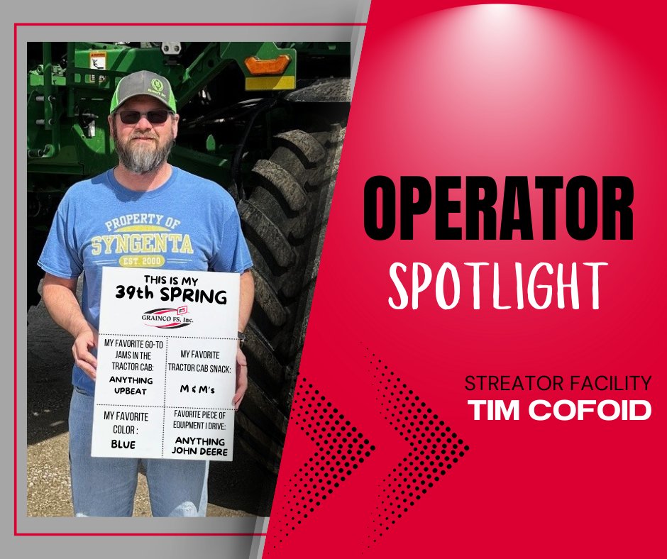 As part of our #Plant24 Operator Spotlight Series, today we are proud to spotlight Tim Cofoid who works out of our Streator facility. We are grateful to have him part of our team and appreciate the long hours he puts in at this time of year! 

#employeeappreciation #plant24
