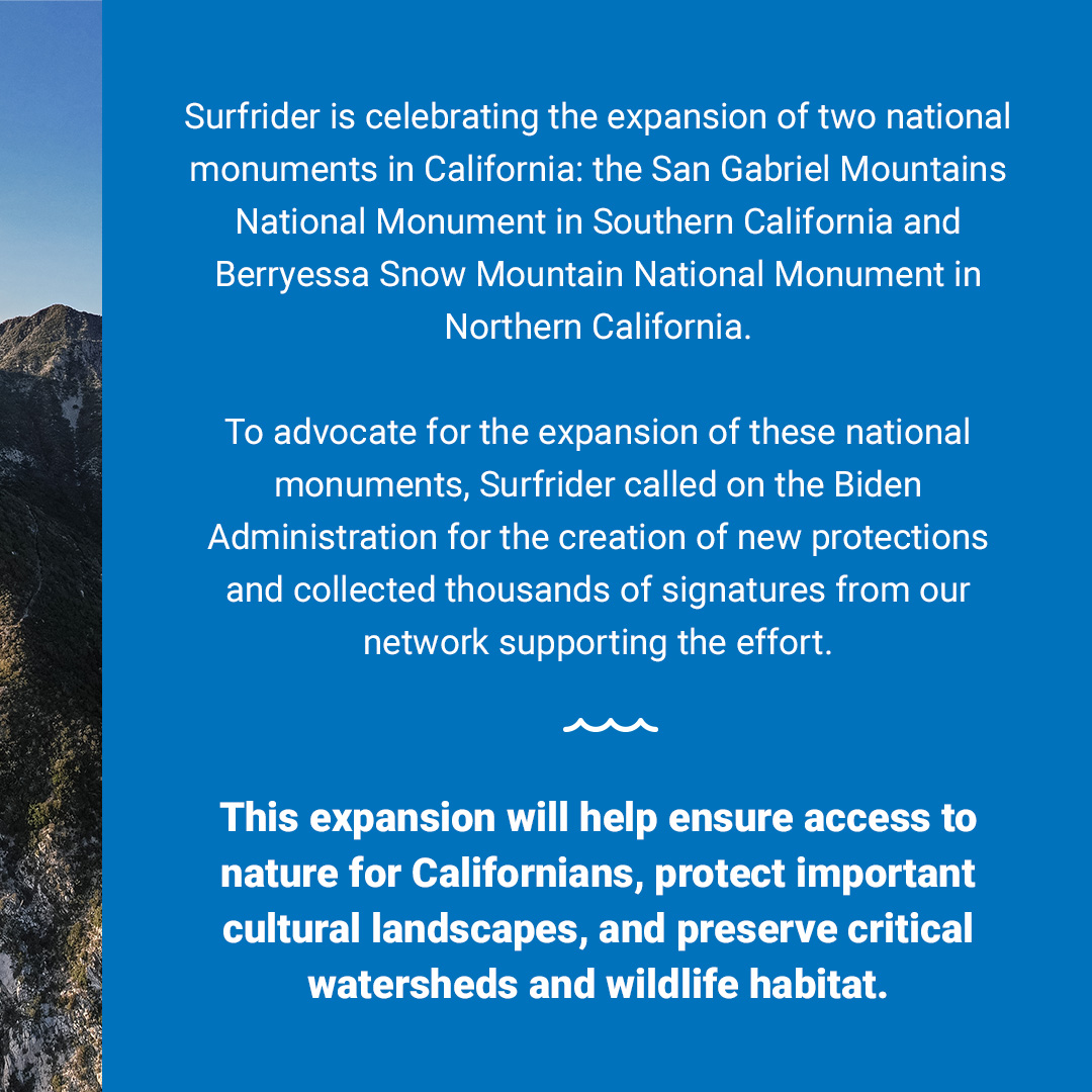 Victory! ⛰🙌 We are celebrating the expansion of 2 national monuments in California: the San Gabriel Mountains National Monument in Southern California and Berryessa Snow Mountain National Monument in Northern California. Learn more: hubs.la/Q02wKdgN0