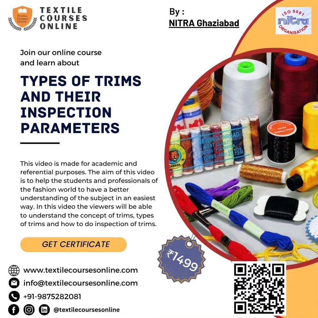 A comprehensive guide to trims in the fashion world”

textilecoursesonline.com
Or Contact: 9875282081
• Follow us on our social media platforms to get regular updates.
#textilecourses #onlinelearning #fashioneducation #trims101 #fashionindustry #fashionprofessionals