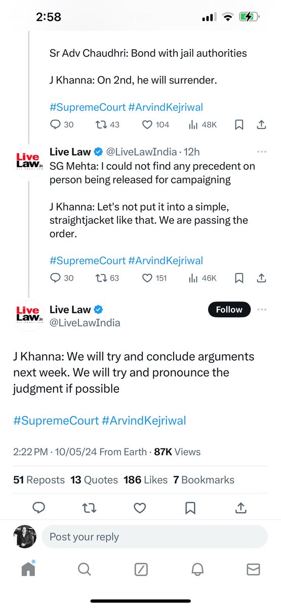 At the start of the Order Justice Khanna said it is not possible to conclude arguments and pass judgment. After Order passed, he said we will conclude arguments and pass orders next week. This is the situation of Judges in India.