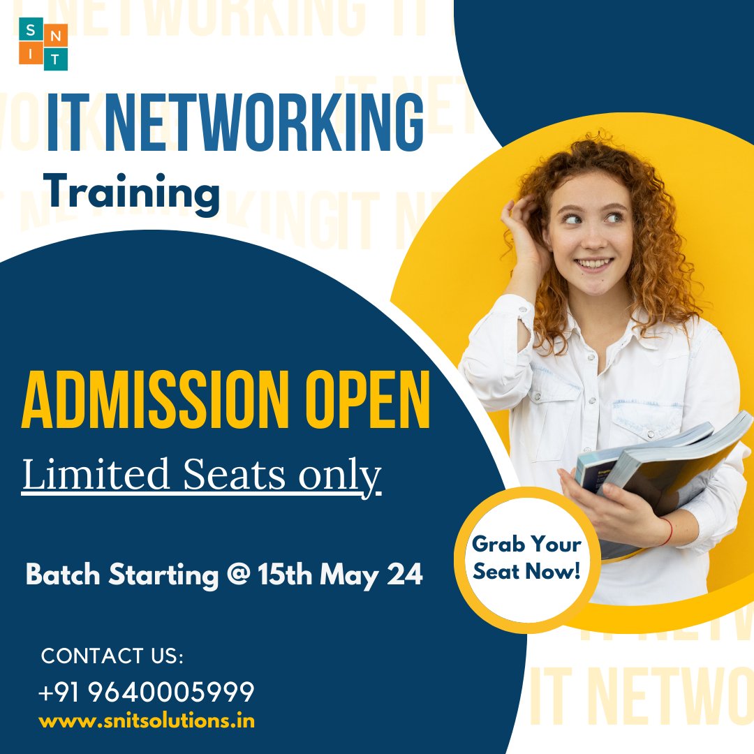 Grow Your Career with IT Networking Training

For More Info:
Feel Free to Call Us: +91 9640005999
Visit our Website: snitsolutions.in

#ITNetworking #NetworkEngineer #Cybersecurity
#CloudNetworking #CCNA
#Cisco #NetworkingTips #NetworkSecurity 
#snittraininginstitute