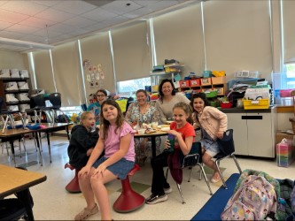 BINGOW prize winners enjoyed a Waffle Bar with Ms. Santos and Ms. Joyce