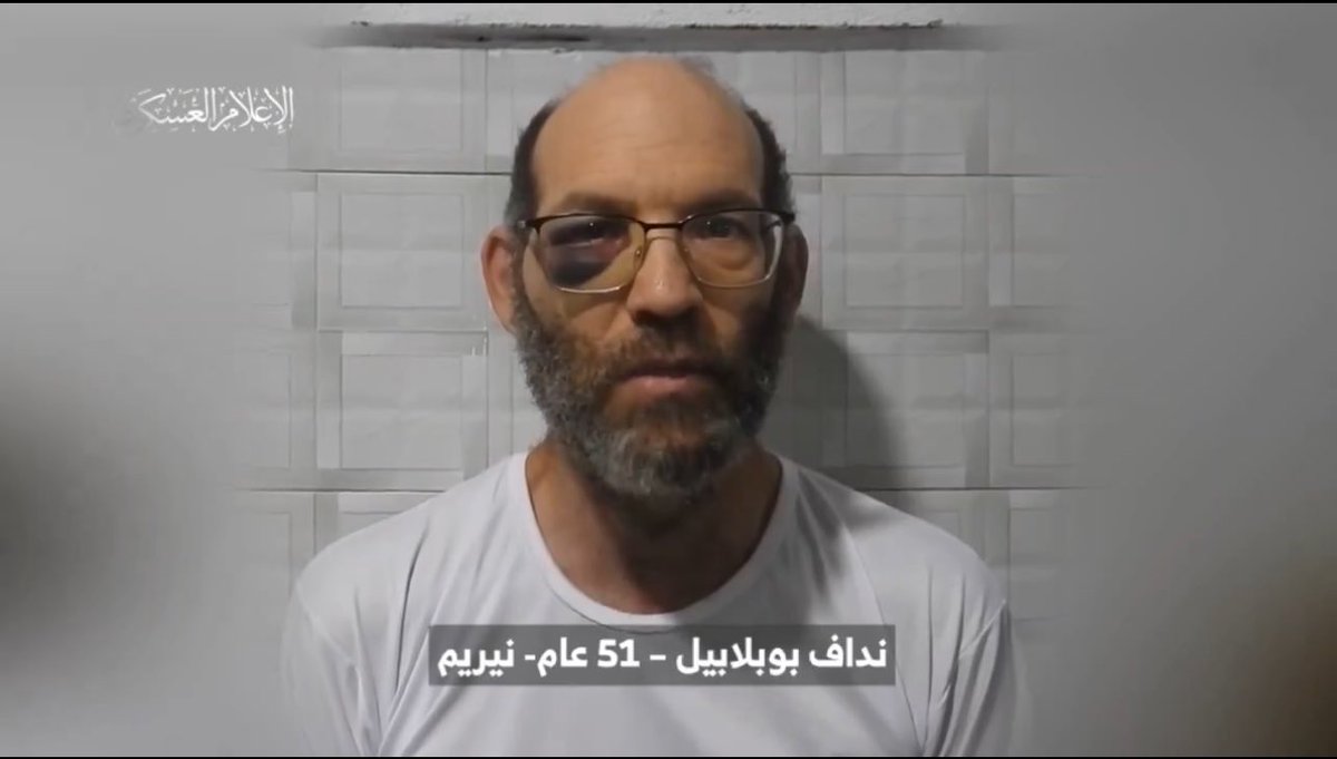 Sadistic, evil bastards! Hamas just release new propaganda video, with 51-year-old hostage Nadav Popplewell, tortured and beaten by his Hamas captors - which by the way is also a war crime, if anyone still keeping track (@ICRC - anyone home?).