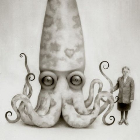 The Secret Police is known for its brute force approach for solving hard problems. 
“Our man inside told us about a mutant squid they have trained to decode encrypted messages, and his interpreter, a kid with psychic abilities. We got a photograph of them. Get them!”
 #Satsplat