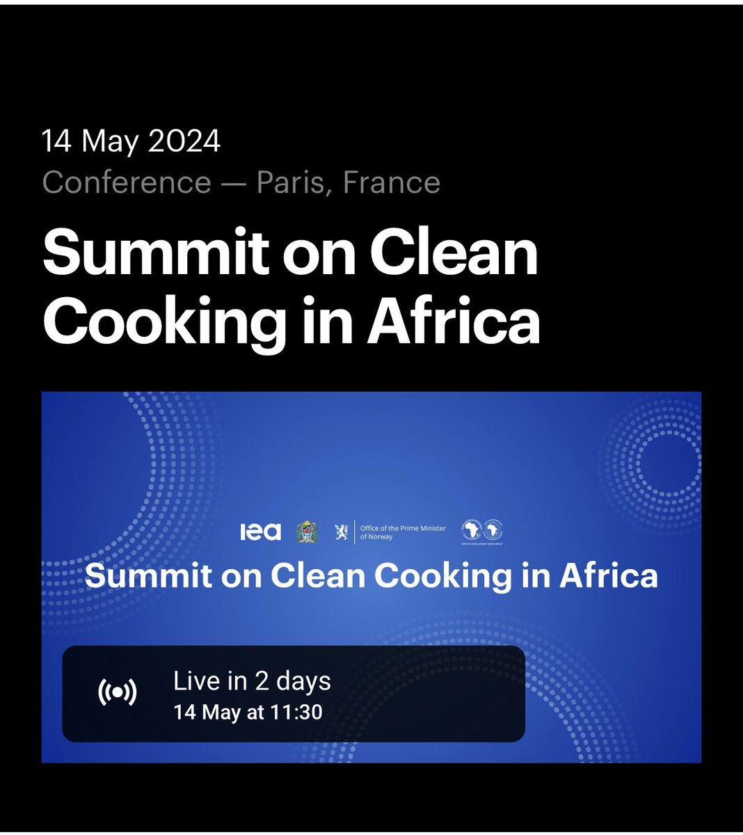 Now recognized as a global champion on Clean Cooking, H.E. @SuluhuSamia will co-convene and co-Chair Clean Cooking Summit in Africa on 14th May 2024, organized by International Energy Agency (IEA) in Paris, France. Other Co-Chairs are @jonasgahrstore Prime Minister of Norway,