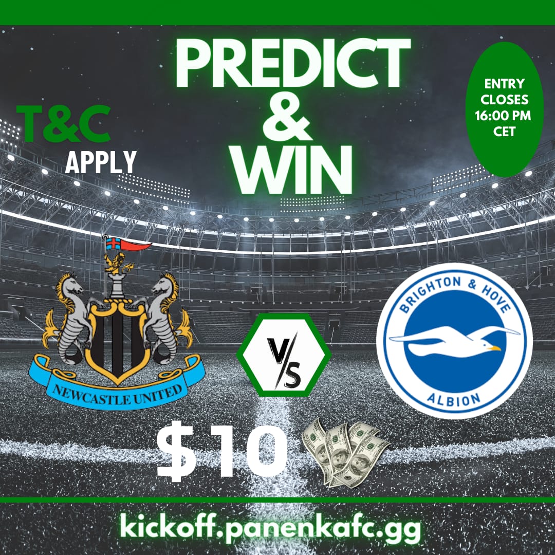EPL Game Predictions! ⚽️ Predict the scores!  1️⃣ FF: @panenkaFC90   2️⃣ Create your CCD Wallet: concordium.com/wallet 3️⃣ Sign up for Early Access: kickoff.panenkafc.gg  4️⃣ Like,Retweet & Tag 5 friends 5️⃣ Drop your predictions below this tweet #Web3gaming #CCD