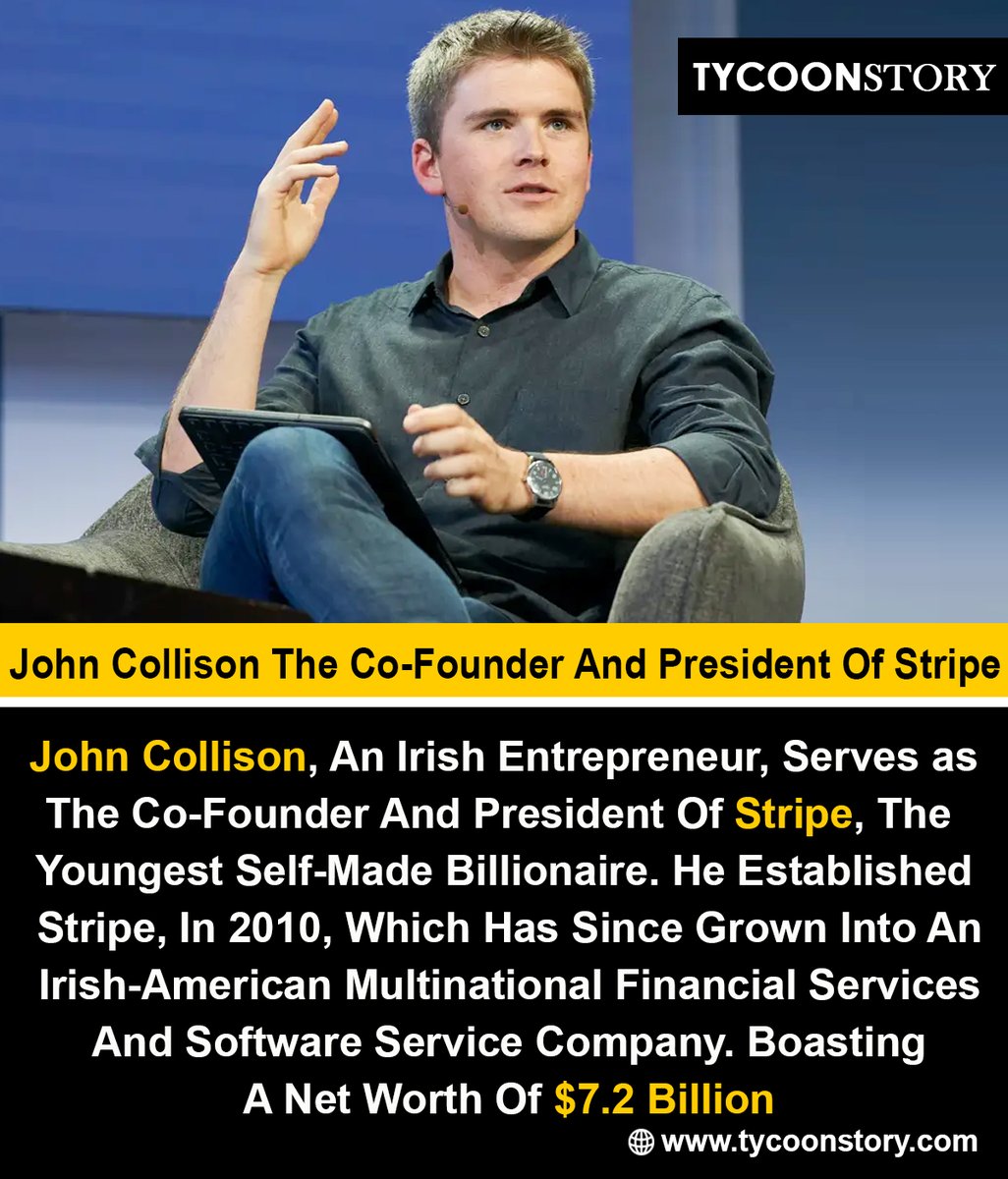 John Collison The Co-Founder And President Of Stripe #JohnCollison #Stripe #TechLeader #Entrepreneur #Innovation #Fintech #Leadership #BusinessInsights #Innovator #Disruptor #TechVisionary #DigitalPayments #SaaS #StartupFounder @stripe tycoonstory.com