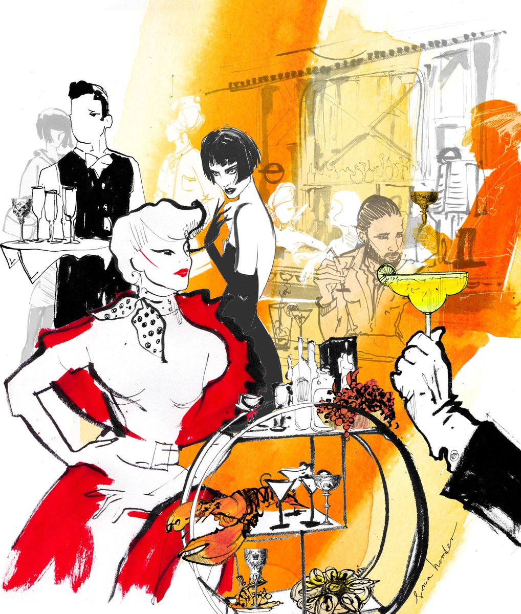 'Living the high life' by Sonia Hensler 

buff.ly/3JLrbek 

#ink #mayfair #london #bar #cocktails #lobster #barlife #restaurant #sociallife #socialising #foodanddrink #foodeditorial #drinkeditorial #editorialillustration #editorialillustrator #magazineillustration