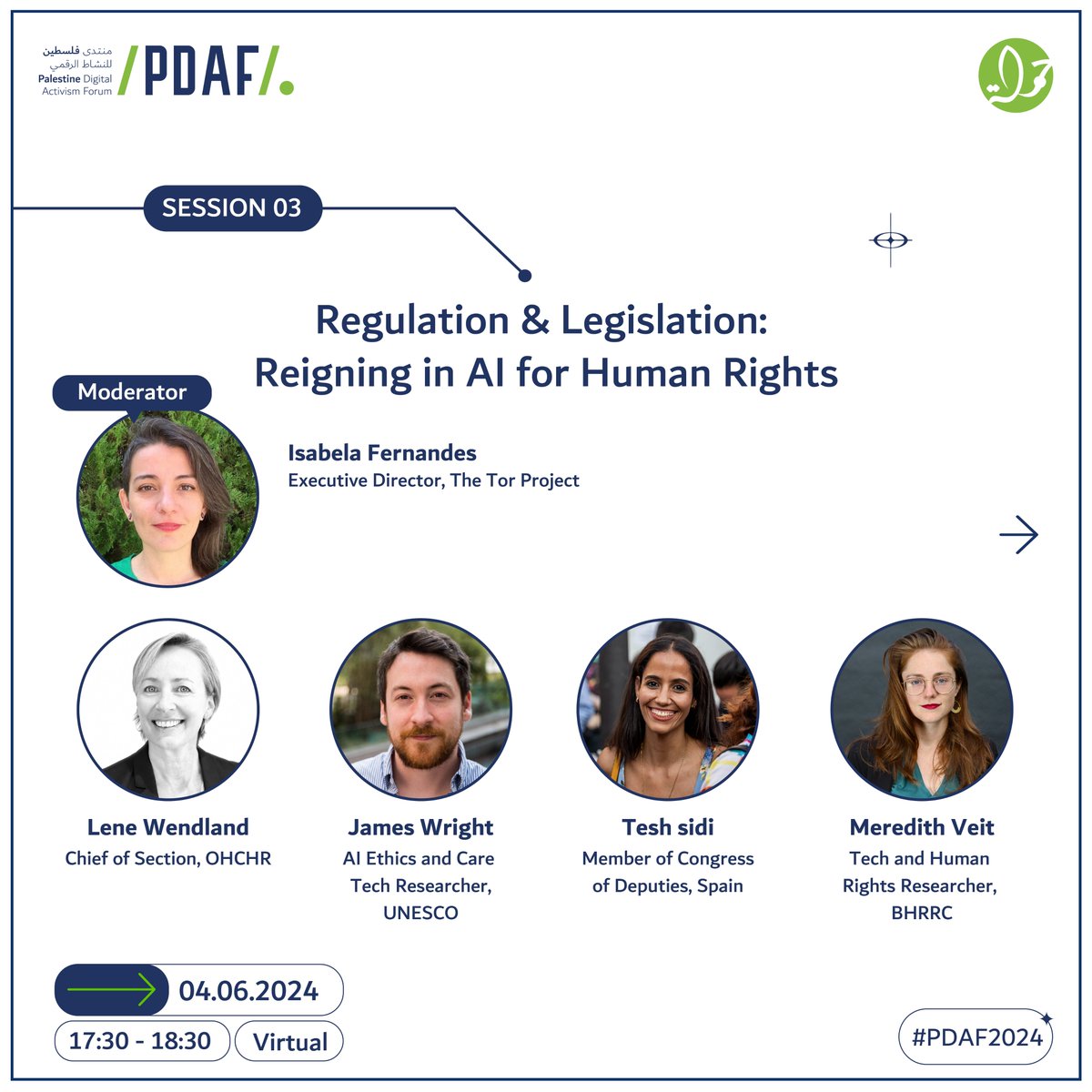 📢On the first day of PDAF 2024, join us for the third session “Regulation & Legislation: Reigning in AI for Human Rights” Reserve your seat now: pdaf.net #PDAF2024 @teshsidi @jms_wright @torproject