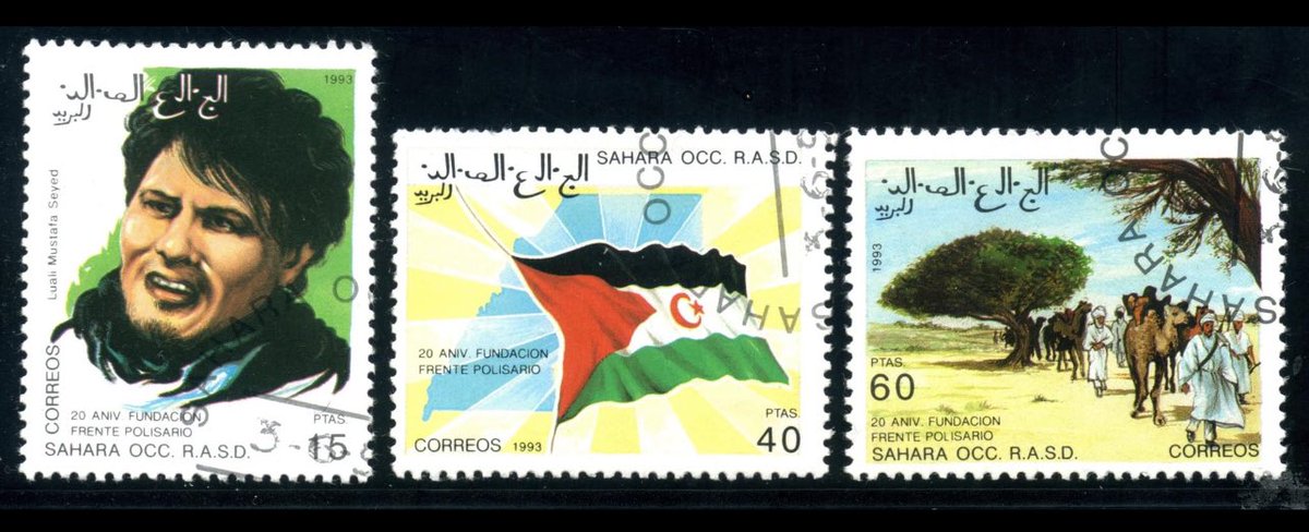 “Emisión de sellos de 1993 conmemorativos del 20 aniversario de la Fundación del #Frente_Polisario” 🇪🇭 👇Gracias #Moisés_Pone_de_Leon por la documentación rigurosa de los sellos postales de la #RASD y los sellos ilegales emitidos por #Marruecos 🇲🇦.
