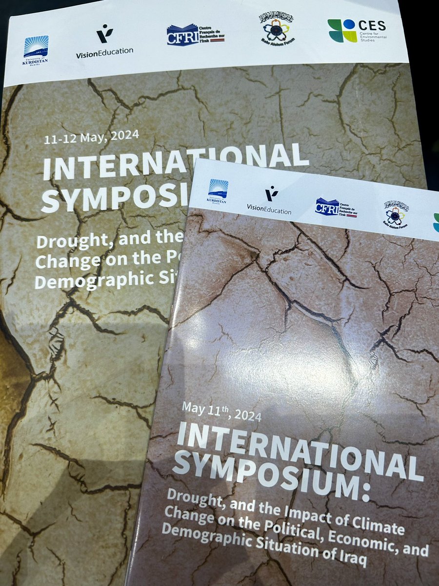 🌍🇮🇶 Proud to announce that head of @FAOIraq Dr. @shajjhassan is representing the @UNIraq family at the symposium on “Drought & Impact of Climate Change on the Political, Economic, & Demographical Situation of Iraq” organized by @Cfri_Irak ,  @UKH_official & @BahrAlolomForum