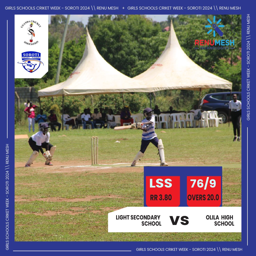 Latest from Madera Grounds: 

The first innings concludes with Light Secondary School in the lead at 76/9 in 20 overs. 

Stay tuned for an exciting second innings! 

#CricketUpdate #MaderaGrounds #RENUMESH