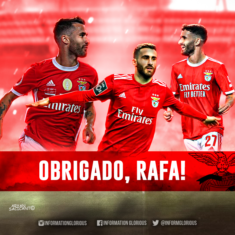 OFICIAL: Rafa Silva está de saída do SL Benfica no final desta época, confirmou Roger Schmidt.      

8 épocas  
325 jogos* 
92 golos*
66 assistências*  
22888 minutos *(dados até à data)

Obrigado, Rafa! ❤️🦅