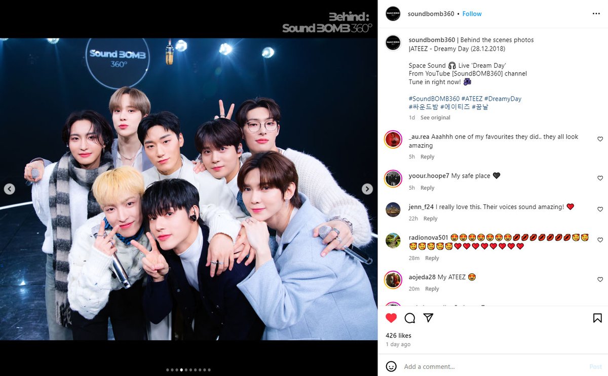 [📷] Behind the scenes photos | ATEEZ - Dreamy Day (2023.12.28)｜SoundBOMB360˚ 

IG : soundbomb360 
(10 รูป)
🔗 instagram.com/p/C6yFeAypkrn/… 

#SoundBOMB360 #에이티즈 #ATEEZ #꿈날 
#DreamyDay🎧#싸운드밤삼육공 #공간음향 
#SpatialAudio #เอทีซ @ATEEZofficial