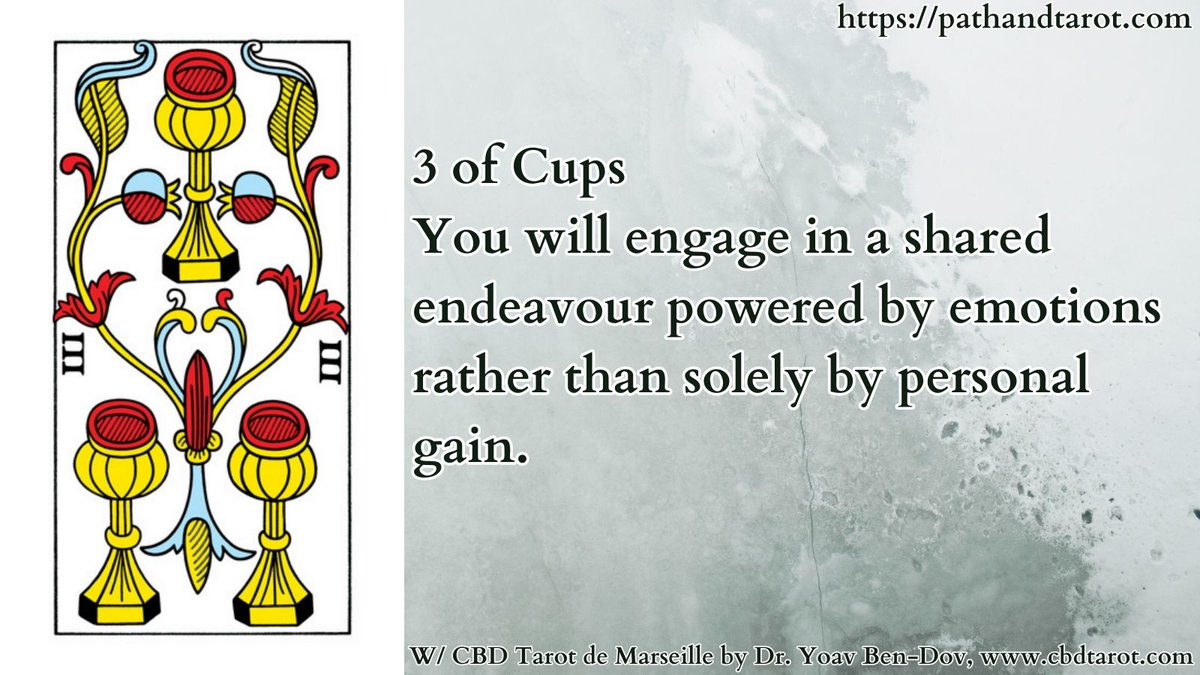 You will engage in a shared endeavour powered by emotions rather than solely by personal gain. #cartomancy #dailytarot #tarotreader #tarotcards #pathandtarot #cbdtarot #tarotdemarseilles