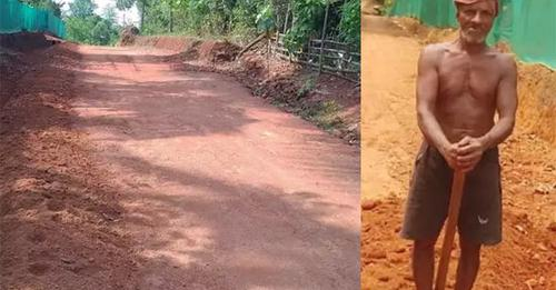 Meet Govinda Malekudia of Karkala, a man who lays road himself for colony daijiworld.com/news/newsDispl….