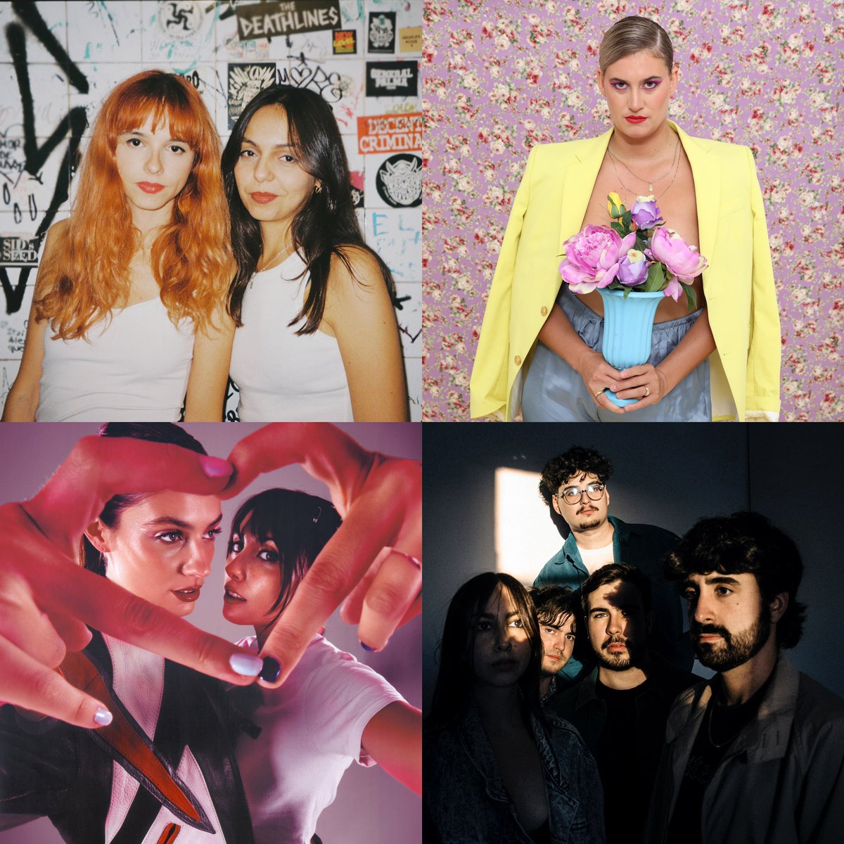 Proyectos que son referentes para nosotrxs en una conjunción de todo tipo de estilos con presencia de pop, punk y electrónica con @hindsband, @repionband, @aikoelgrupo, @melenasband, @_adiosamores, @Pipiolasclub, @rocio__saiz y @bummotionclub 🎫 Entradas: tinyurl.com/2b2lux9v