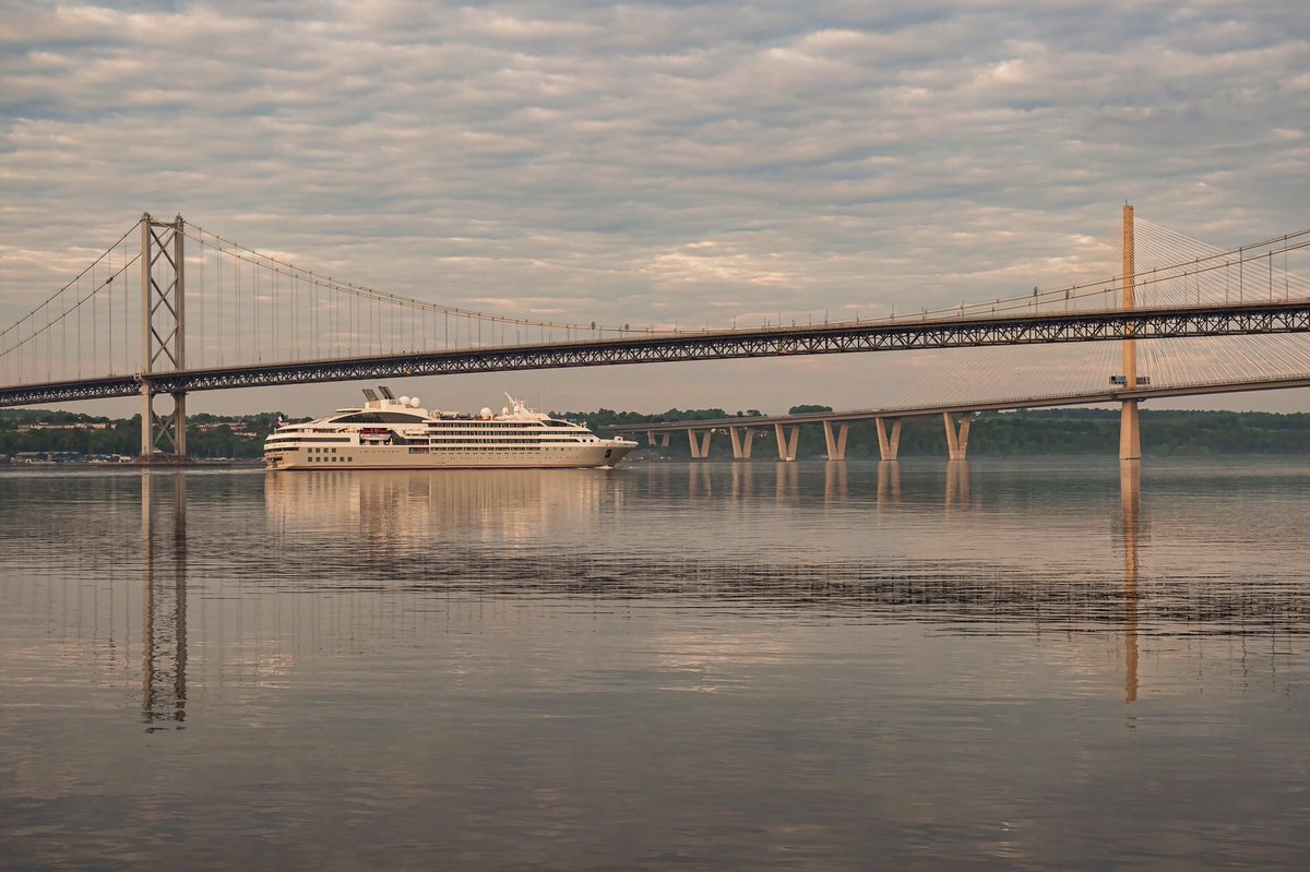 @ponant_cruises Le Lyrial passing under the @TheForthBridges earlier this morning.