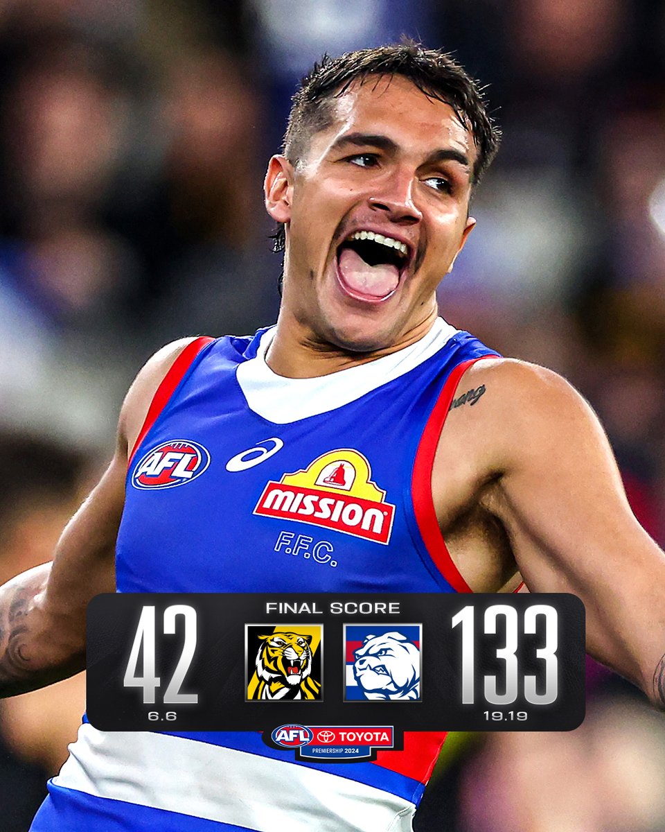 Dominant performance 💪

#AFLTigersDogs