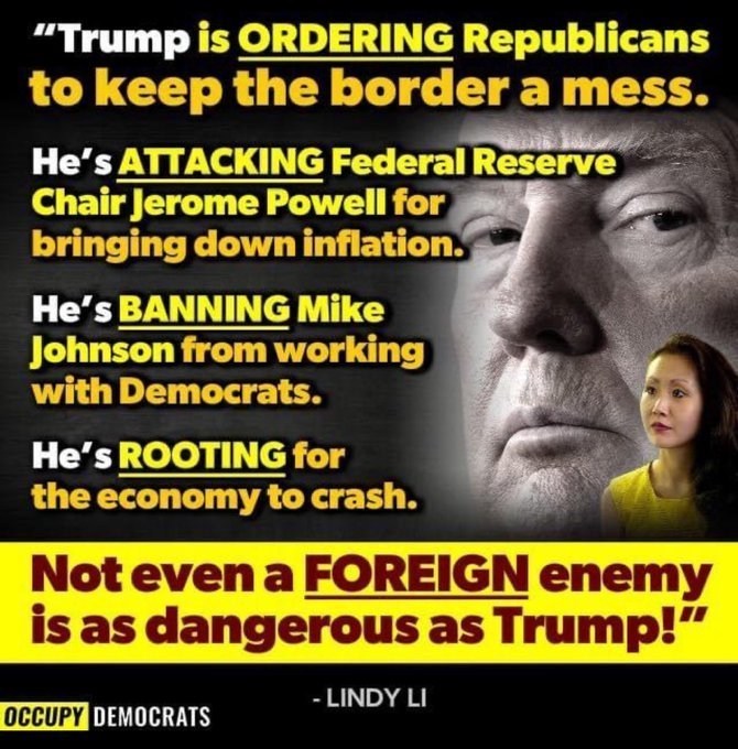 Do you agree it is a very sad situation in our country today when we have a political party that is so un-American and so traitorous, that they are literally bordering on being foreign adversies of America? They are overtly trying to help Trump to become America's first dictator!