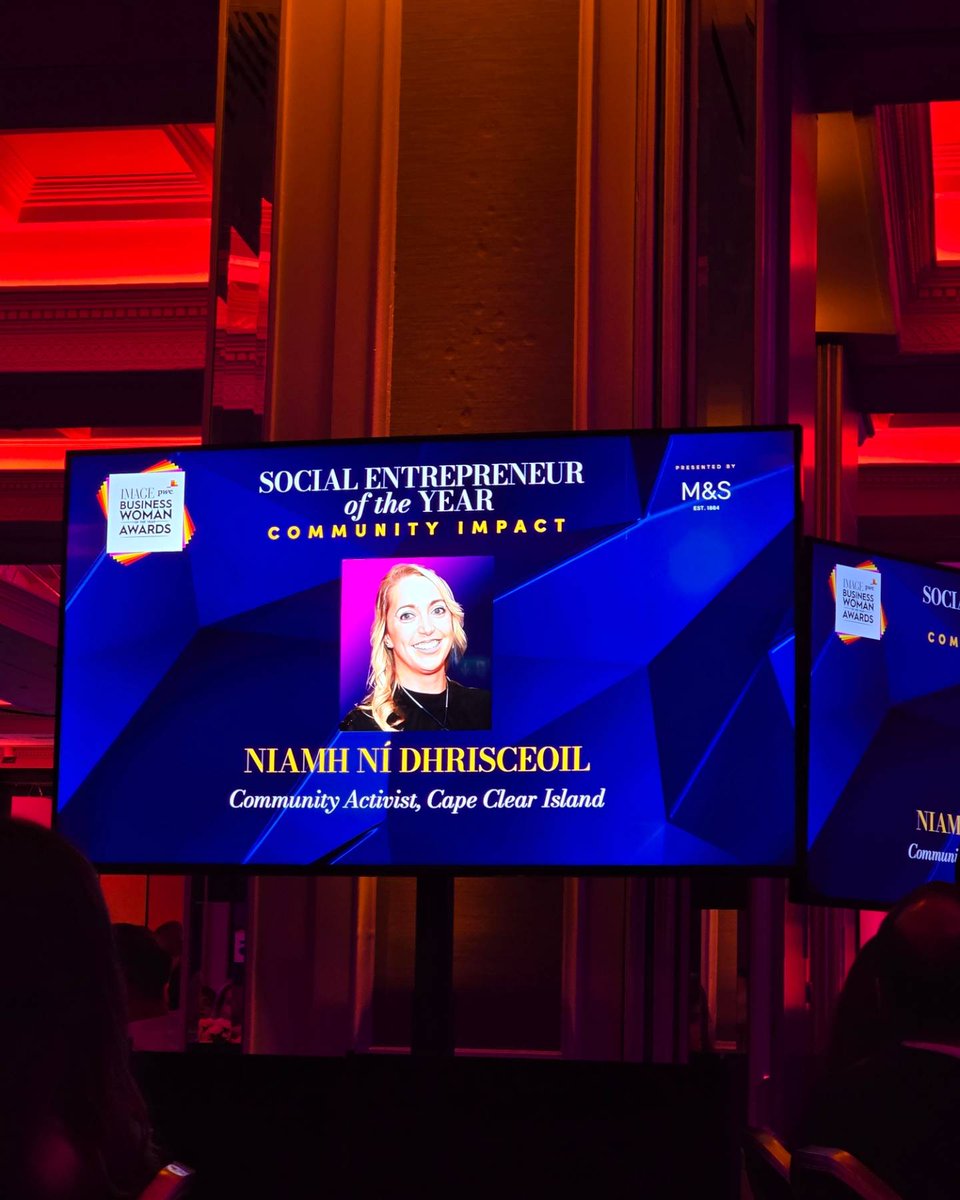 Incredibly proud to come runner up in my category - Social Entrepreneur of the Year: Community Impact. There were 650 nominations, whittled down to 125 shortlistees across 13 categories. A pinch me moment! Congrats to all nominees and to the organisers. #Cléireabú  <a href="/IMAGEie/">IMAGE.ie</a> <a href="/PwC/">PwC</a>