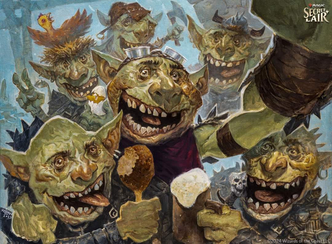 Secret Lair just dropped! 

This painting stands as the largest I have ever created, measuring 60 cm x 50 cm. Rendered on canvas with acrylics.

Goblin Ringleader
MTG: Secret Lait
AD: Jacob Covey
©2024 Wizards of the Coast LLC
#MTG #MTGart  #MTGSecretLair #SecretLair