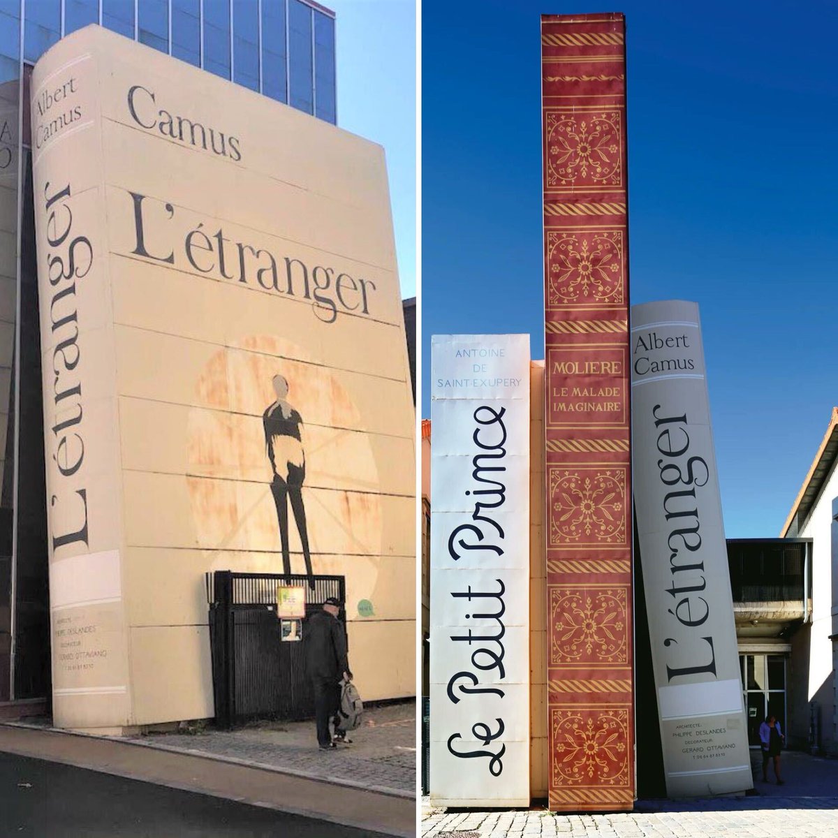 🇫🇷 La magnifique entrée de la bibliothèque Méjanes d’Aix-en-Provence ! Dissimulée sous forme de livres, l’entrée met en valeur de célèbres œuvres littéraires telles que L’Étranger d’Albert Camus, Le Petit Prince ou encore Le Malade Imaginaire de Molière ! 📚 📸 perseus