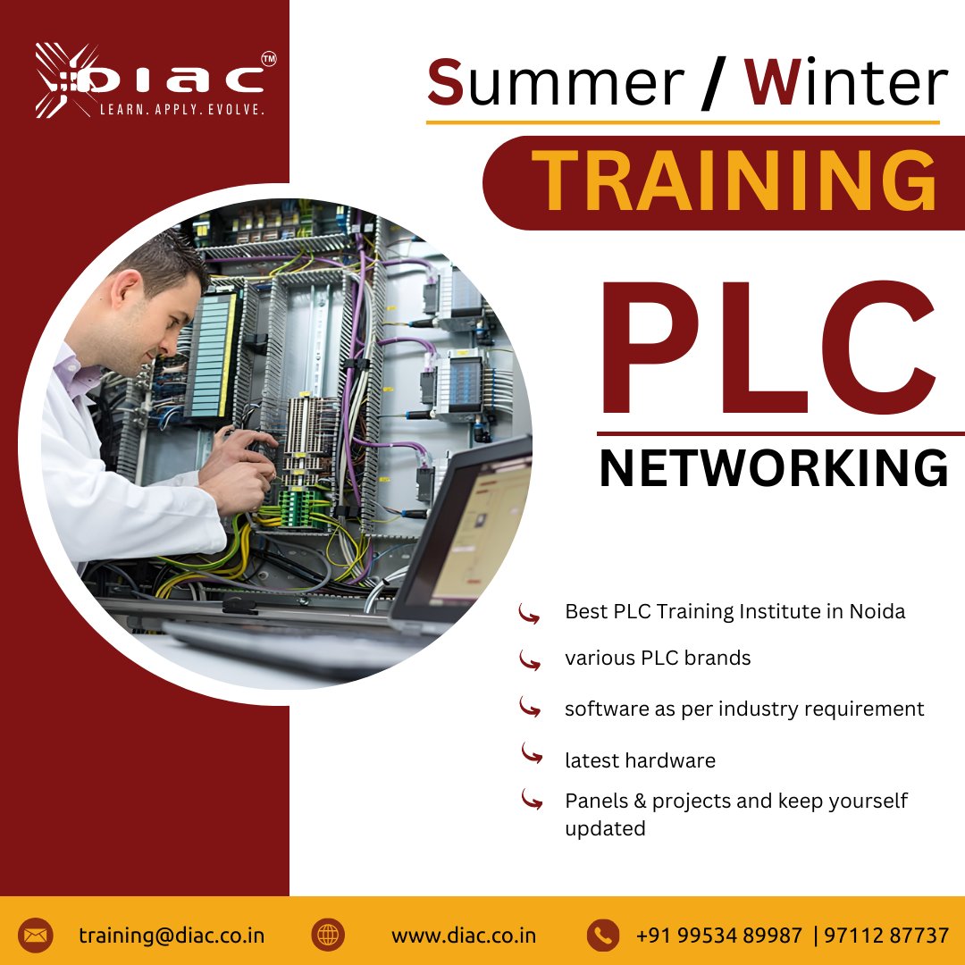 Elevate your skills this summer/winter with DIAC's PLC Training! 💡 Dive into Industrial Automation, master PLC programming, and unleash your potential in this thriving industry. Join us now! #PLCTraining #IndustrialAutomation #DIAC #SummerTraining #WinterTraining