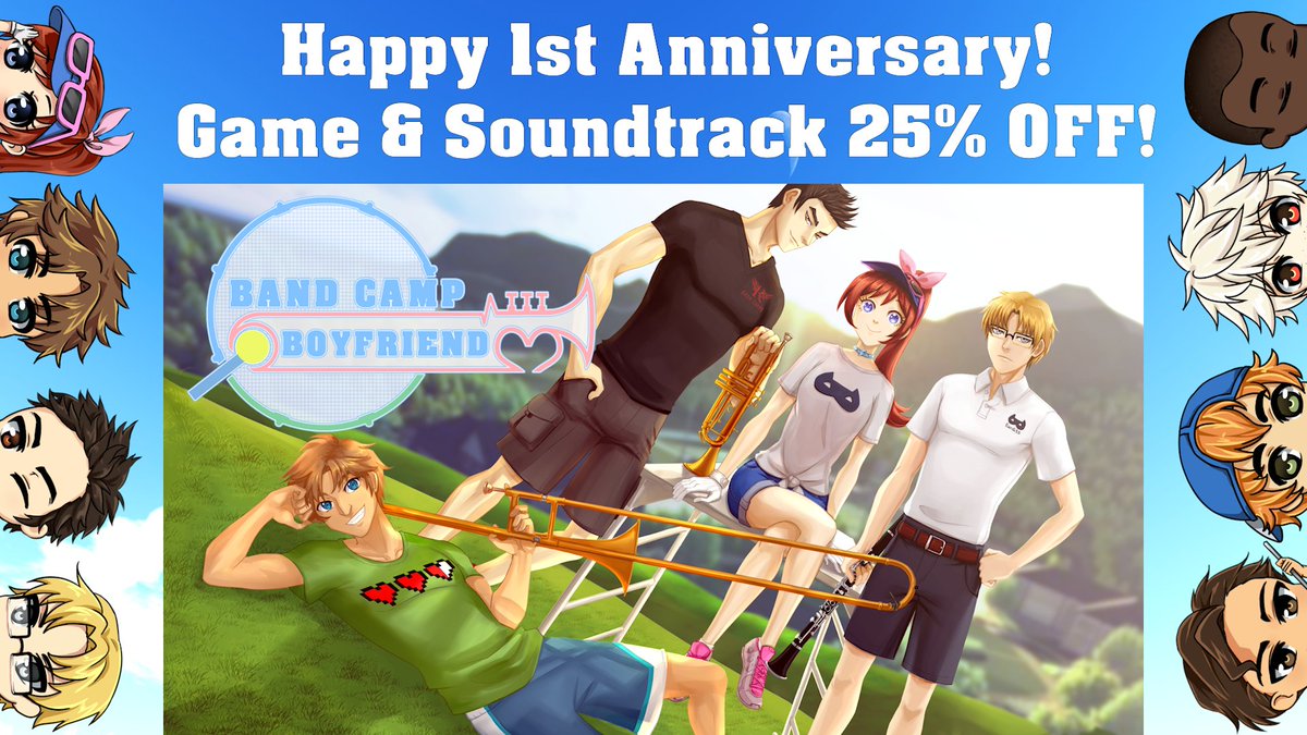 HAPPY ANNIVERSARY!!! BCB was released one year ago today!🥂 To celebrate, we've got both the game and the soundtrack available at 25% off on Steam & Itch, and we've also released a digital art book! Thank you so much to everyone who has shown the game love in this past year!❤️