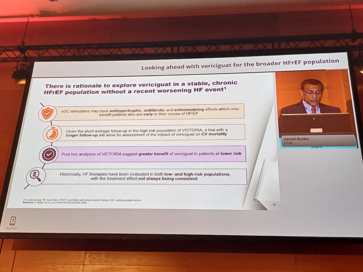 How does #vericiguat fit into your armamentarium? Great symposium and case-based learning by @lamcardio & @JavedButler1 #HFA2024 #HeartFailure2024 #CardioX #CardioTwitter