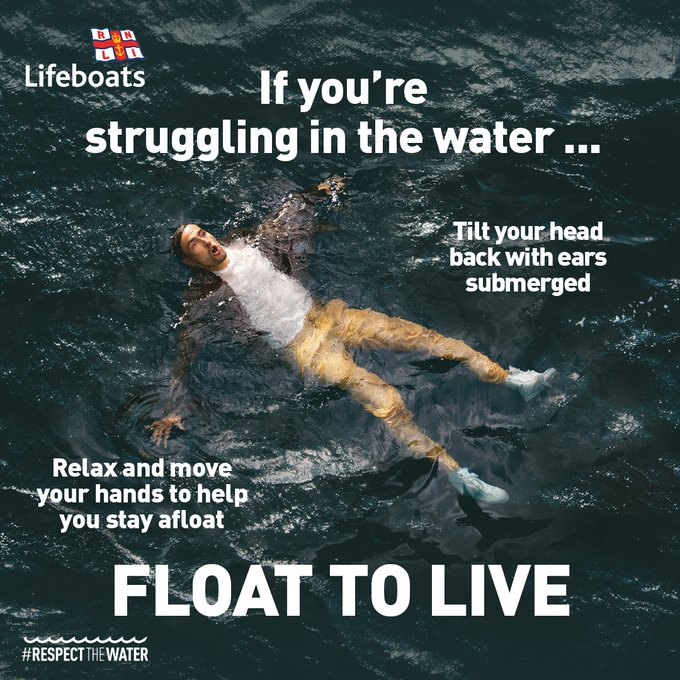 Remember to #RespectTheWater! If you find yourself in difficulty in the water, don’t panic. Lean back in the water and float on your back until the effects of cold water shock pass. Read more on our website: ow.ly/vLfr50RmYJ6 #WaterWise #OneTeamForBerkshire